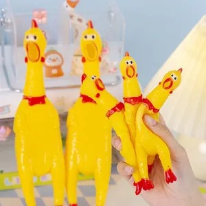 Langlebiges quietschendes gelbes Schreihuhn Haustierspielzeug für Hunde und Stressabbau.