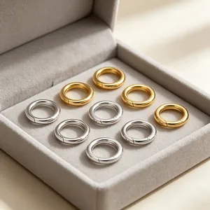 Connettori rotondi a molla in placcato oro 18K e argento per gioielli fai-da-te