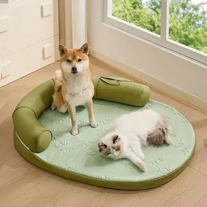 Große Sommer-Kühlmatte Bett und Sofa für Katzen und Hunde mit Bambus-Oberfläche