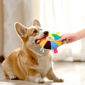 Frisbee di peluche sonoro per cani, per addestramento interattivo e pulizia dei denti