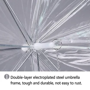 Parapluie transparent pour animaux avec cadre en acier galvanisé à double couche durable
