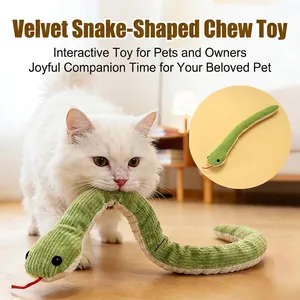 Squeaky Plush Pet Toy Bite Resistant Corduroy Snake Caterpillar Mouse Fish Shape For Dogs Cats Molar Training Toy