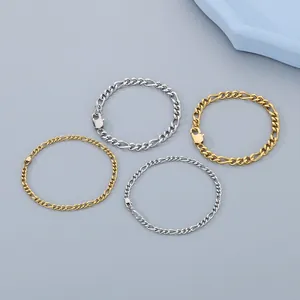 Roestvrijstalen Figaro-kettingen in 4 mm en 6 mm met gouden en zilveren afwerking