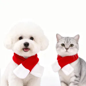 Kerst Huisdier Sjaal Zacht Rood Wit Gebreide Sjaal Voor Katten Honden Puppy Kitten Feestdag Kostuum Accessoire Nieuwjaar Cadeau