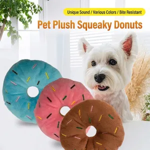 Quietschen Plüsch Hundespielzeug Simulation Donut Form Welpen Kauspielzeug Für Zahnreinigung Kleine Mittlere Hunde Interaktives Haustierspielzeug