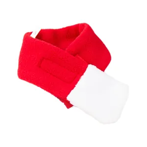 Rood-witte kerstsjaal voor huisdieren van zachte fleece voor katten en honden