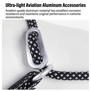 Heavy-duty dog slip lead with ultra-light aviation aluminum ring connector detail