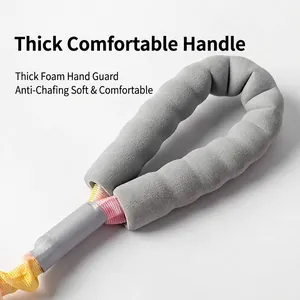 Durable dog leash featuring a thickened grey foam handle for anti-pull comfort