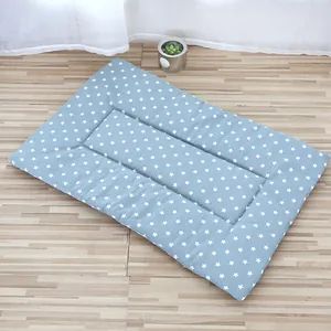 Soft blue breathable pet cooling mat with white star pattern for cats and dogs