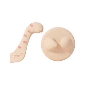 Cute cat-themed silicone can lid and feeding spoon set for pet food preservation