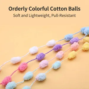 Corda di pompon in morbido cotone colorato per gatti per un gioco interattivo e duraturo