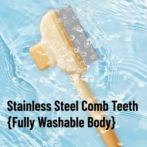 Peine antipulgas impermeable para mascotas con dientes de acero inox para limpieza