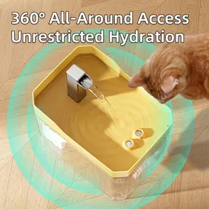 Fontanella automatica per animali con flusso a 360 gradi per gatti, giallo