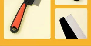 Detail shots of pet flea comb showing fine stainless steel teeth and non-slip handle