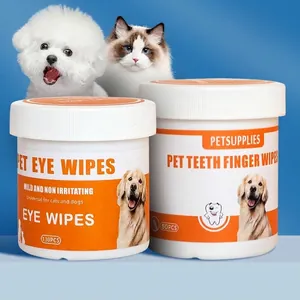 Lingettes Nettoyantes pour les Yeux et les Oreilles des Animaux de Compagnie Élimination des Traces de Larmes Soins Dentaires Jetables
