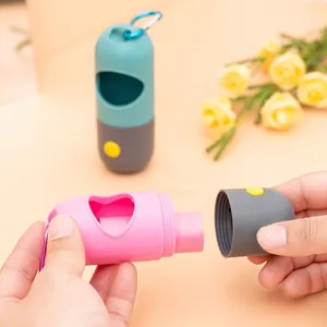 Kapselförmiger Hundekotbeutel-Spender mit LED-Licht und tragbarem Karabinerclip