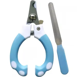 Professional pet nail clipper set with stainless steel trimmer and file for cats and dogs