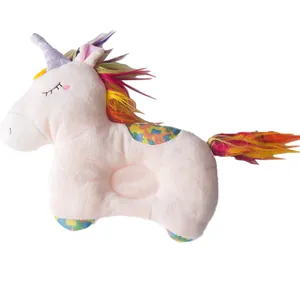 Comfortable soft plush unicorn shaped pillow for small dogs and cats with rainbow mane