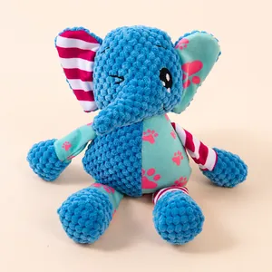 Simpatico elefante blu di peluche con squeak per cani di piccola taglia