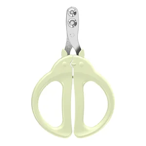 Professional pet nail clipper with dual-hole safety design and cat-shaped handle.