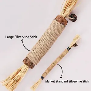 Natürliches Riesen-Matatabi-Katzenspielzeug mit Raffia und Gallfrucht zur Zahnpflege