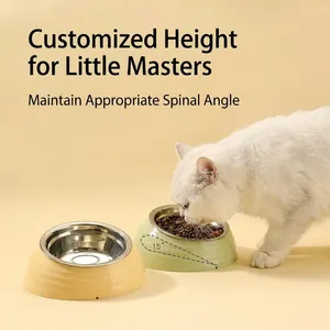 Gamelle chat ergonomique inox inclinée à 15 degrés pour protection du cou et confort