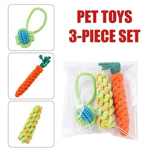 Braided Cotton Rope Dog Chew Toys For Puppies Small Medium Dogs Teething Cleaning Combination Play Relief Boredom