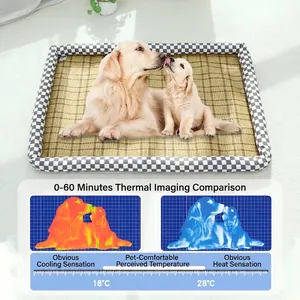 Atmungsaktive Kühlmatte für Hunde und Katzen mit einer Wärmebild-Vergleichstabelle