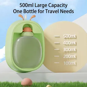 Bouteille d'eau de voyage 500ml en forme de coccinelle avec bol portable pour chien