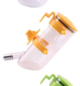 Distributeur d'eau automatique suspendu pour animaux avec bouchon jaune et buse métal