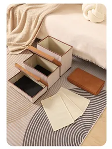 Close-up view of foldable three-step pet stairs storage boxes for dogs and cats.