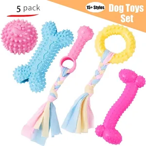 Dog Chew Toys Set Cotton Rope Hand Woven Animal Shapes For Small Medium Dogs Teething Grinding Boredom Relief