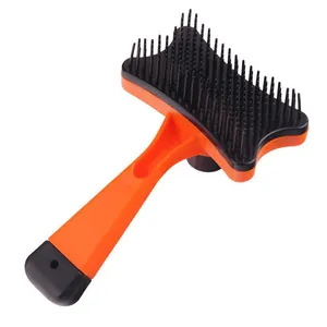 Professional self-cleaning slicker brush for dogs and cats grooming and deshedding tool