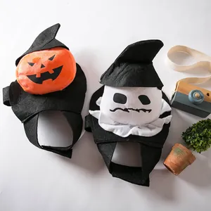 Detailansicht der kreativen Kürbis- und Gespenster-Haustierkostüme für Halloween