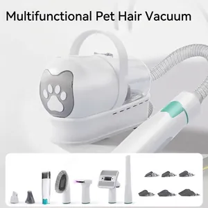 Multifunctional 7-in-1 pet grooming vacuum cleaner kit with multiple professional tools