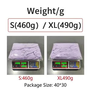 Misurazione dettagliata del peso per le taglie S e XL dell'abito a pieghe strapless viola.