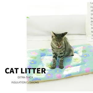 Thick floral pet mat for cats and dogs with cozy flower pattern and soft texture