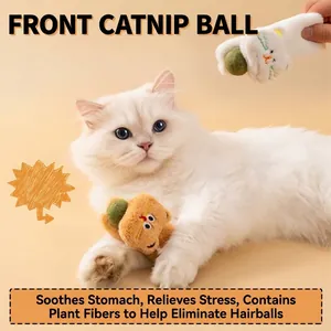 Pluchen kattenkruidspeelgoed voor katten met schattig kattengezicht en kruidenbal