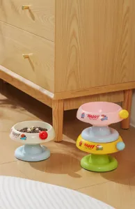 Elevated pet bowl in macaron colors with a tilted ergonomic design for cats and small dogs.