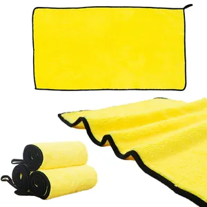 Serviette de Bain pour Animaux en Microfibre Haute Absorption Séchage Rapide Chiffon de Nettoyage Doux pour Chiens et Chats Jaune