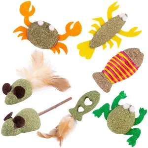 Natural Silvervine Catnip Cat Toys Teeth Cleaning Matatabi Sticks With Feathers Rope Simulated Animal Cat Chew Toy For Indoor Cats