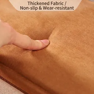 Detailed macro shot showing the durable thickened non-slip suede fabric for pet stairs.