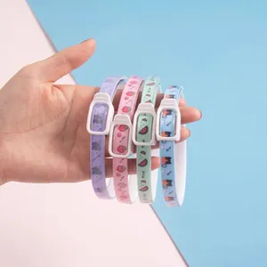 Adjustable patterned pet collars for cats and small dogs in assorted pastel colors