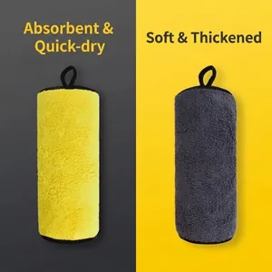 Serviettes absorbantes en microfibre à séchage rapide pour chiens et chats en jaune et gris