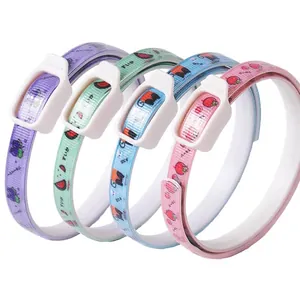 Set of 4 adjustable pet collars with cute fruit patterns for cats and small dogs