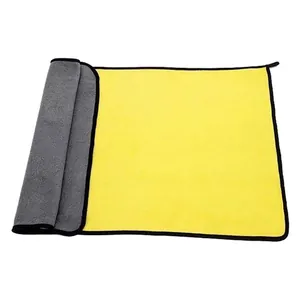 Serviette absorbante pour animaux de compagnie bicolore jaune et gris séchage rapide