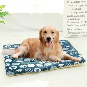 Winter warm thickened pet sleeping mat for dogs and cats with soft coral fleece texture