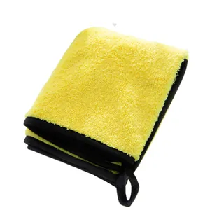 Serviette de bain en microfibre jaune et noire à séchage rapide pour animaux