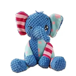 Peluche éléphant pour chien avec couineur et tissu résistant aux morsures pour animaux