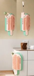Brosse auto-toilettage chat en forme de glace avec herbe à chat et plume de jeu